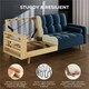 image 5 of Yaheetech Velvet Convertible Sofa Bed Blue