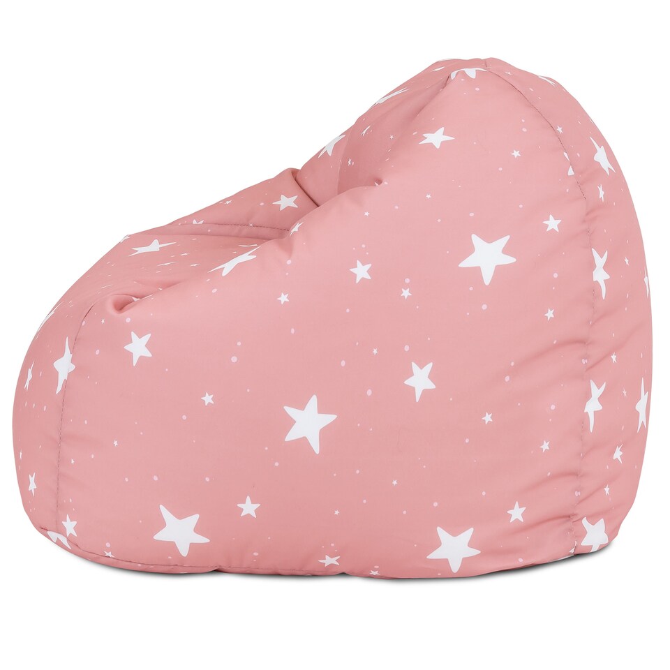 image 1 of Kids Starry Skies Bean Bag Chair Pink Childrens Bean Bags | Pink | Pink | 1
