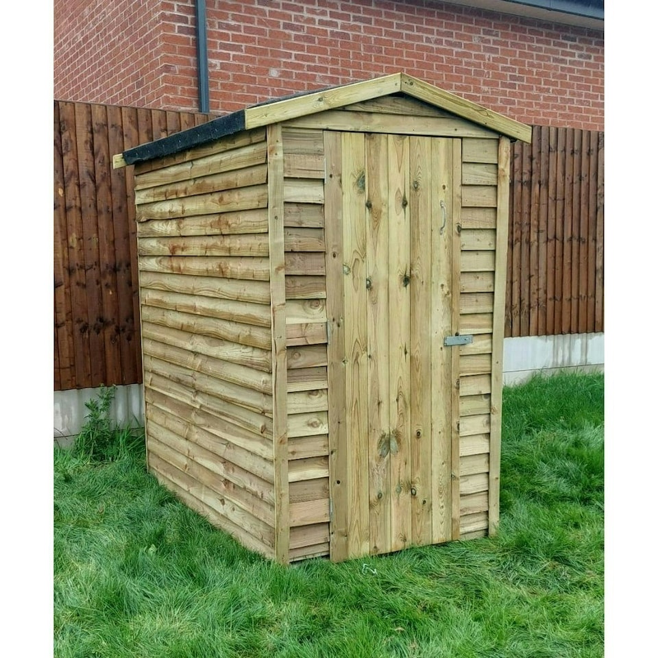 6 x 4 Feet Budget Garden Shed - Timber - L122 x W180 x H210 cm Brown
