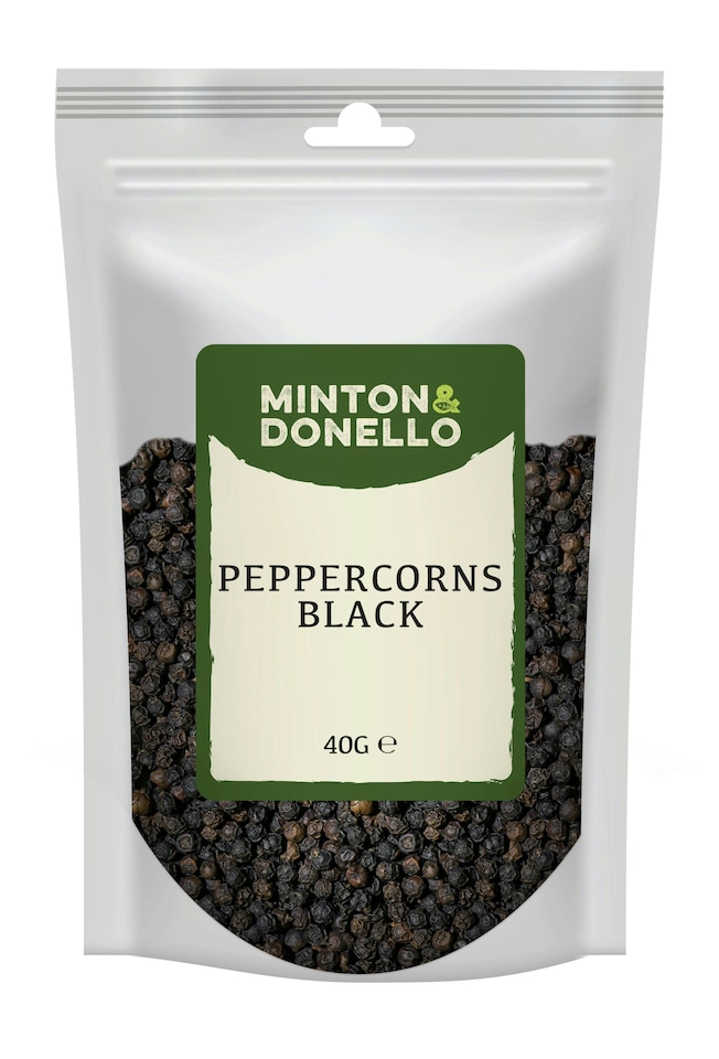 image 1 of Minton & Donello Black Peppercorns 10 x 40g
