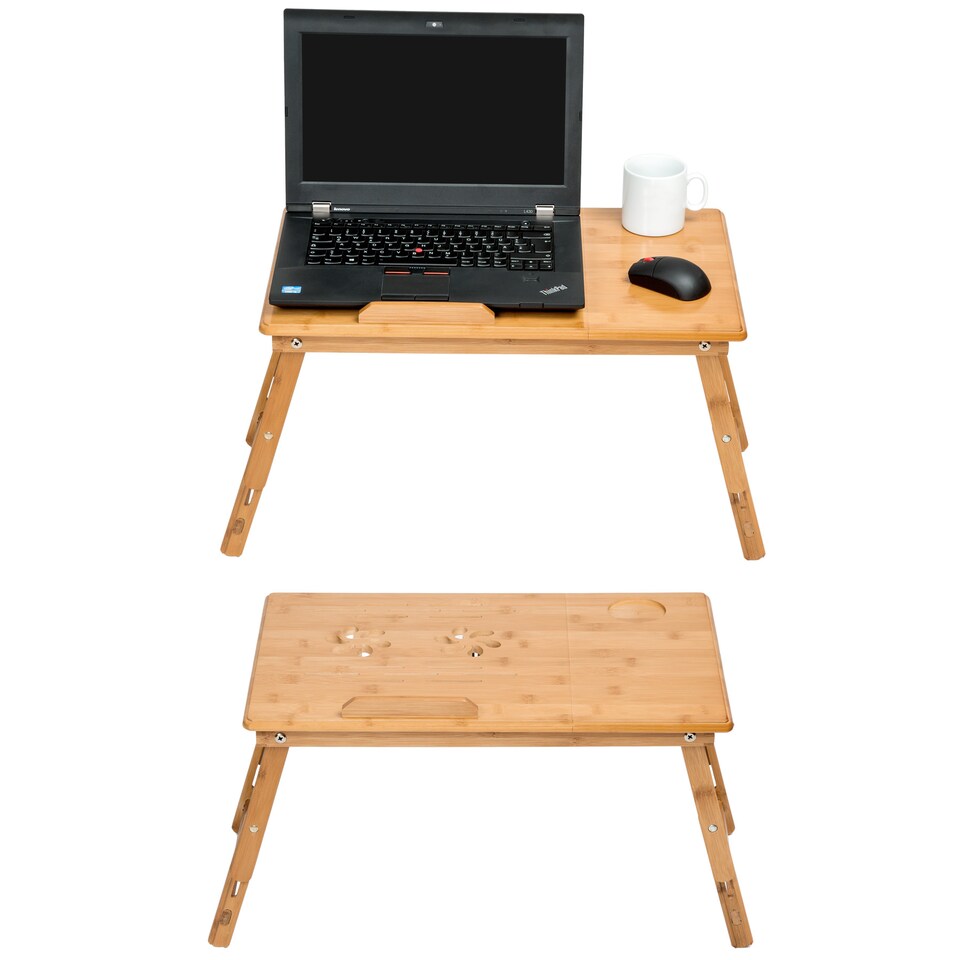 image 1 of Laptop Stand - 4 angles of inclination, with drawer, storage space, 55 x 35 x 26 cm