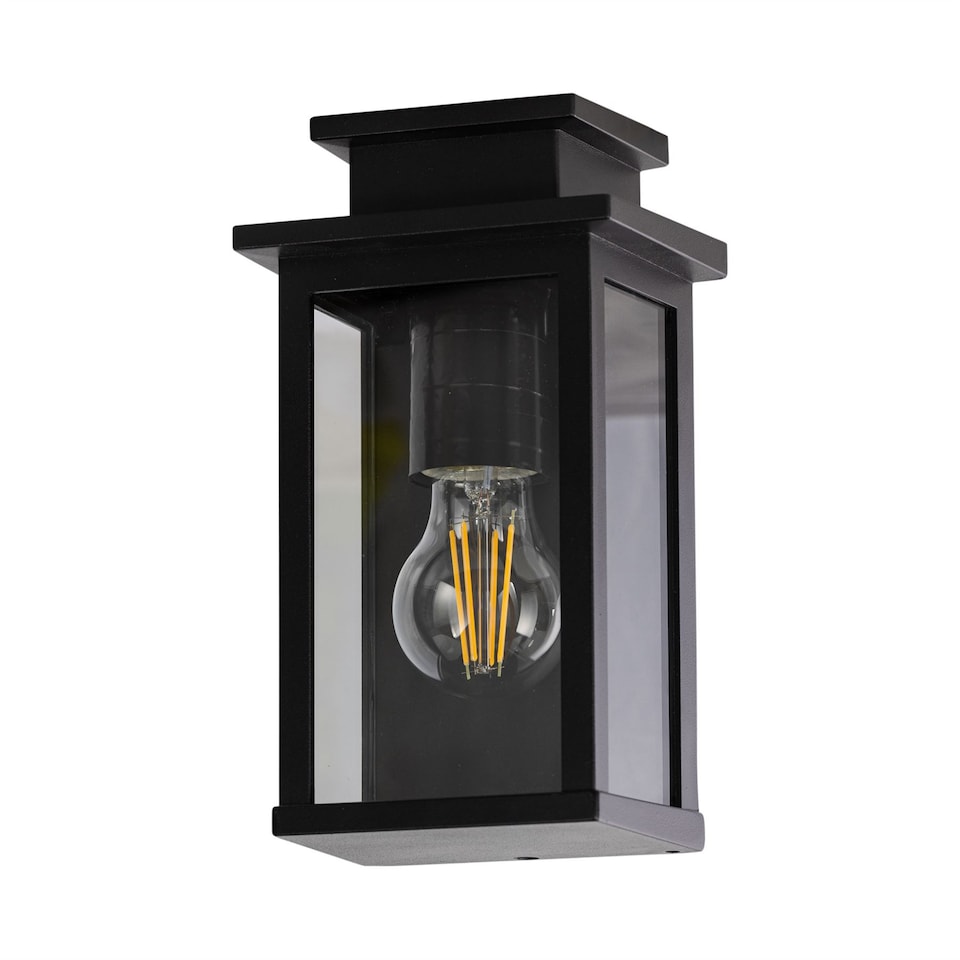 image 1 of Set of 2 Cotswold - Black Traditional Flush Outdoor Wall Lights