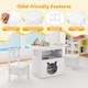 image 8 of COSTWAY Kids Table and Chairs Set with Cat House White
