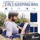 image 2 of SUNMER Double Sleeping Bag - Converts to 2 Singles - 4-Season 300GSM - Navy