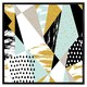 image 1 of Geometric shapes & brush strokes (Picture Frame) Black | L