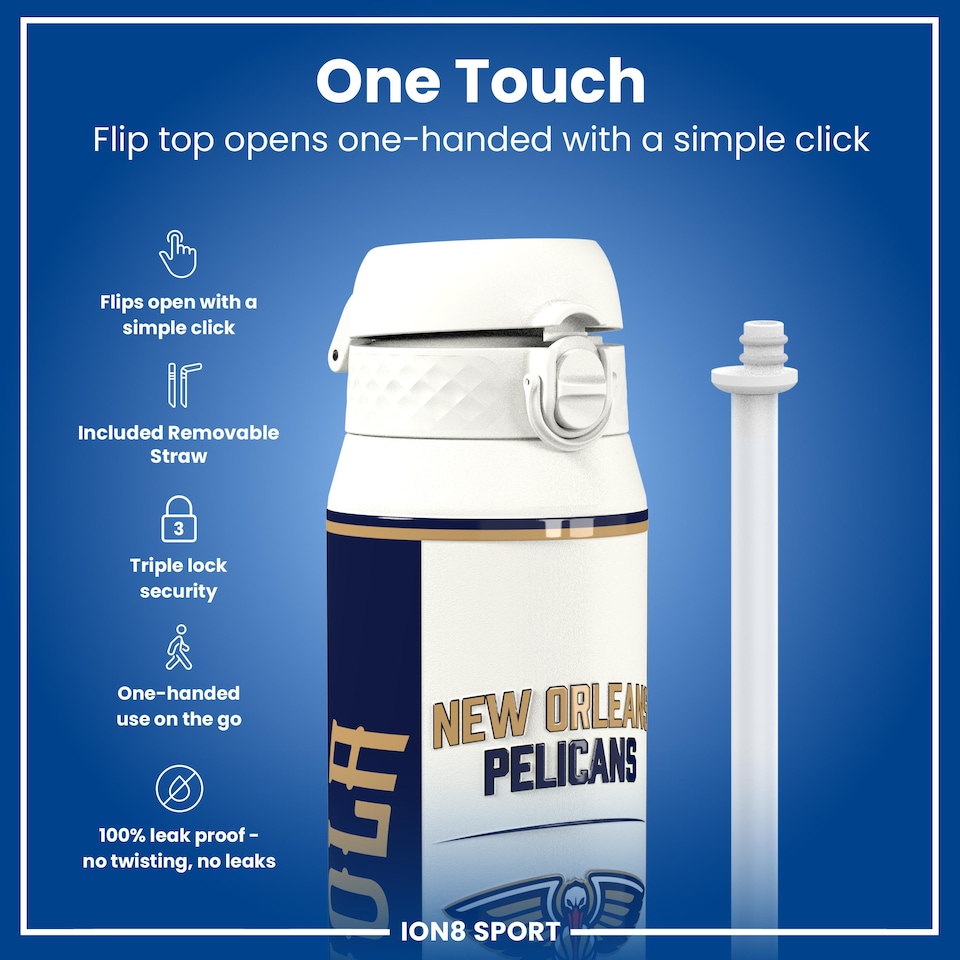 image 1 of NBA x Sport, Insulated Bottle, NBA GameDay, 750ml (24oz) | White | NBA GameDay NOLA Pelicans | One Size