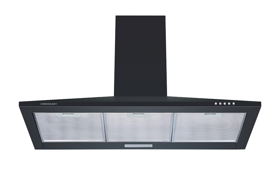 image 1 of Cookology 90cm Black Chimney Cooker Hood - Energy Rating A