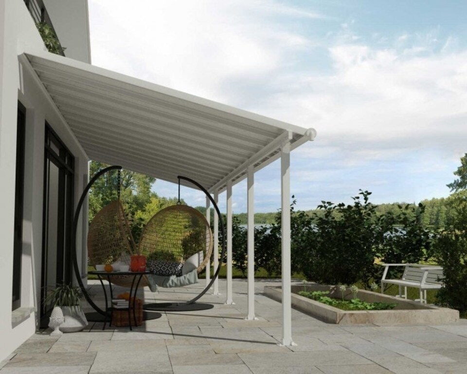 image 1 of Patio Cover Olympia 3 x 8.51 Clear - Polycarbonate - L860 x W300 x H305 cm - White | White