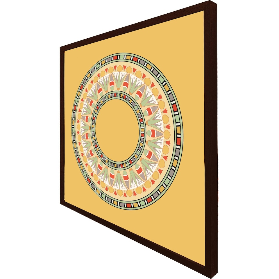 image 1 of Orange circle ornament. round frame (Picture Frame) White | XS