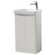 image 1 of Bathroom Floor Standing 2 Door Cloakroom Unit and Ceramic Basin 500mm Wide - Cashmere - (Arch) - Brassware Not Included | Grey | Grey | 1