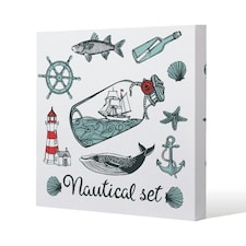 Nauticle Items (Canvas Print) 77 x 77 x 4cm