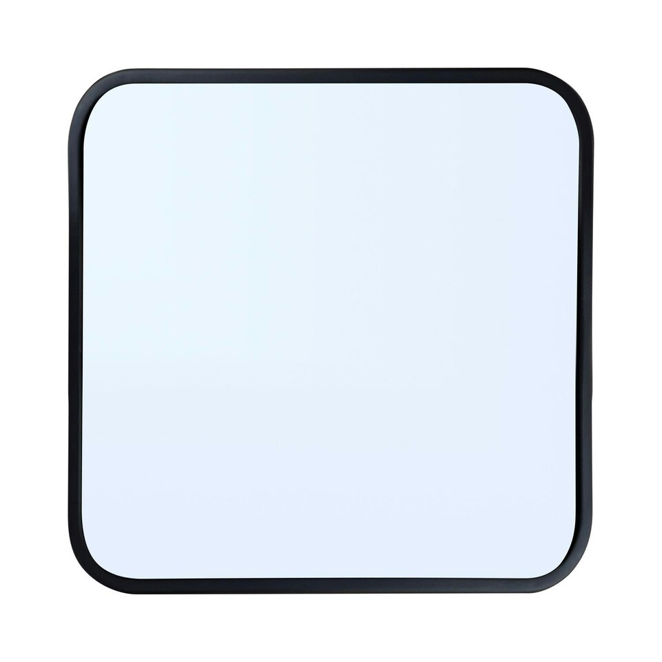 image 1 of Showerdrape Shoreditch Square Wall Mounted Black Framed Bathroom Mirror 40 x 40cm