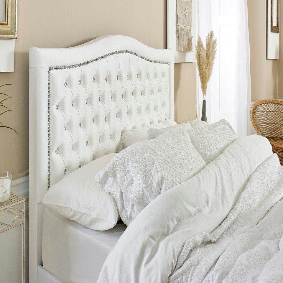 image 1 of Saturn Plush King Bed Frame - White