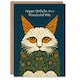 image 1 of Magnificent Moggie Cat William Morris Style Wife Birthday Card