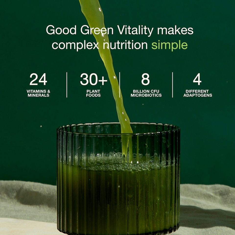 image 1 of Good Green Vitality – Vitamins, Minerals & Superfoods – Vegan Multivitamin Greens Powder - Gluten Free - Dairy Free - 750g - 75 Servings