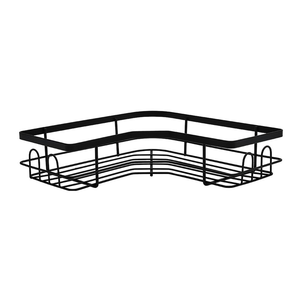 image 1 of Living and Home 3Pcs Corner Shower Caddy Set with Wall Stickers - Black