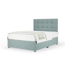 Ortho Classic Orthopaedic Duckegg Linen Divan Set And Pearl Headboard Double
