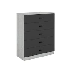 Ash Grey 5-Drawer Chest Cabinet | Grey | 1