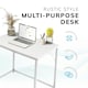 image 1 of Computer Desk 80cm White Rustic Wood Finish Sturdy Home Office Workstation for Small Spaces White