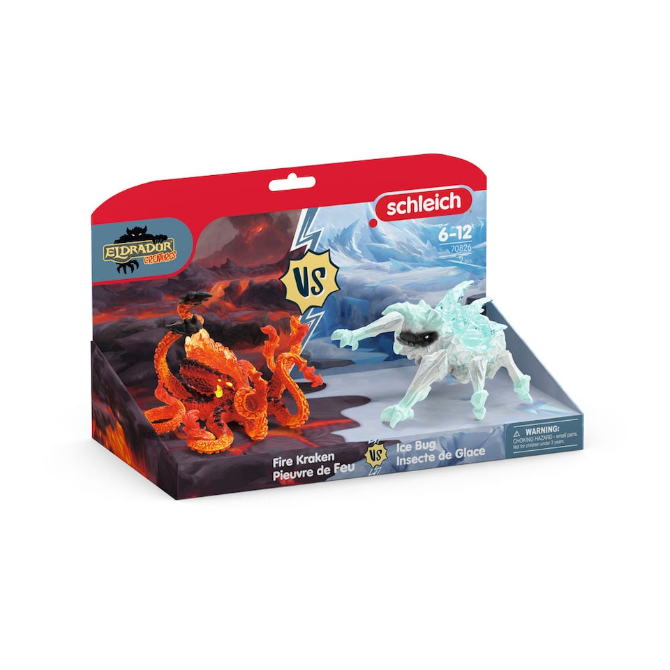 image 1 of SCHLEICH Eldrador Creatures Ice Bug vs. Fire Kraken Toy Figure (70826)