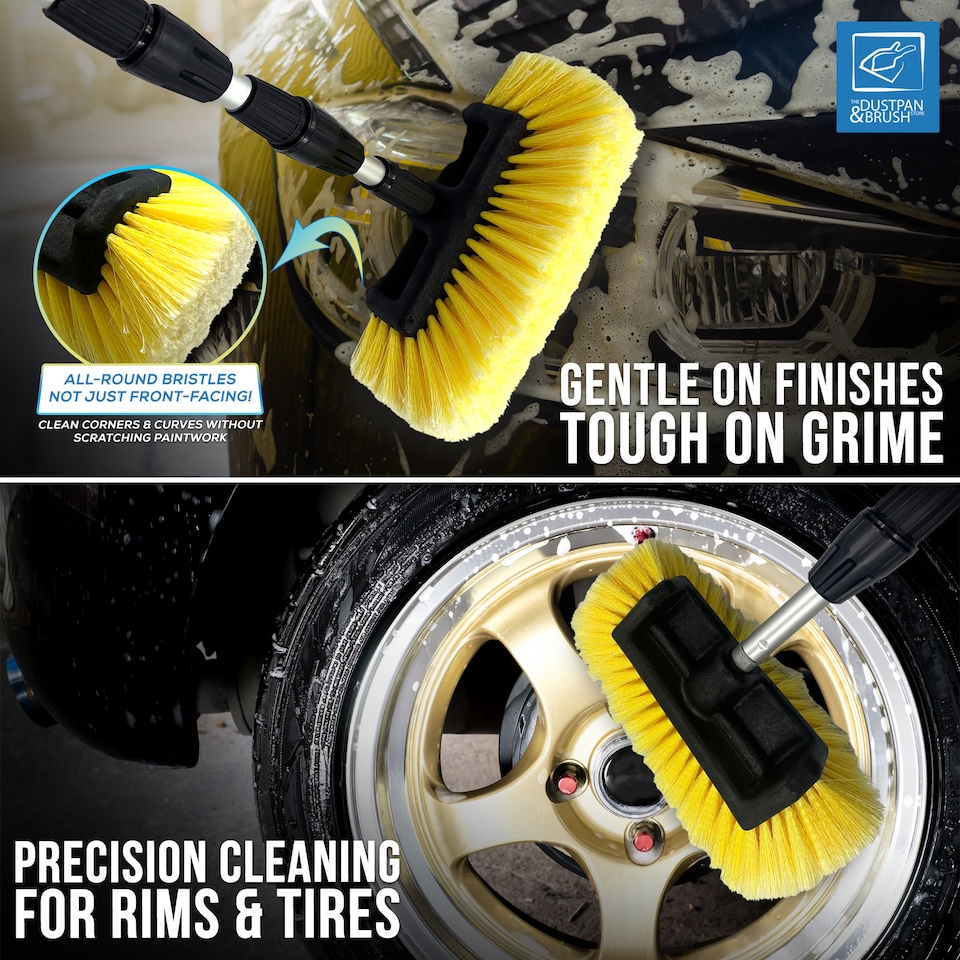 image 1 of Extra Long Telescopic Water Fed Car Wash Brush 2.66m Extendable Vehicle & Window Scrubber