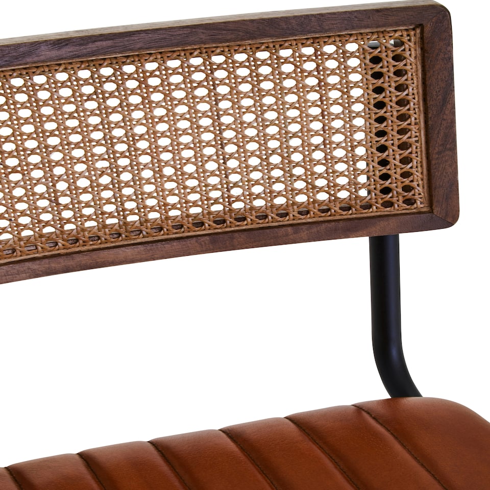 image 1 of Interiors by Premier Tan Leather Bar Chair Brown