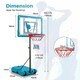 image 2 of COSTWAY Basketball Hoop Backboard Adjustable Basketball Goal System Blue | Standard