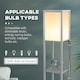image 6 of HOMCOM Floor Lamp with Shelves and Dual Light, Modern Corner Standing Lamp with TC Fabric Lampshade for Living Room, Bedroom, Bulb not Included, Light Grey