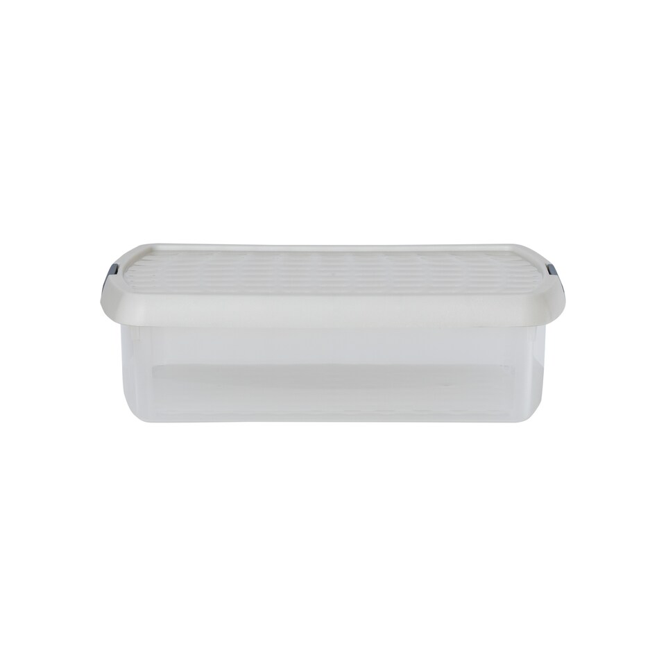 image 1 of Wham Clip 5x 8.5L Rectangular Plastic Storage Boxes with Clip Lock Lids. Ideal for Home, Office, Toys & More - Clear/Stone | Cream | Stone | 5