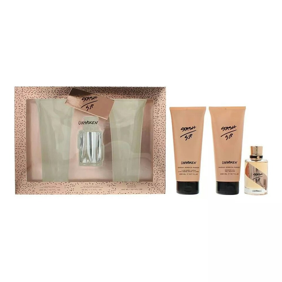 image 1 of Sarah Jessica Parker Stash Unspoken Gift Set 50ml EDP + 200ml Body Cream + 200ml Shower Gel