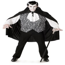 Royal Vampire Mens Fancy Dress Halloween Dracula Spooky Scary Adults Costume New