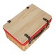 image 3 of 41cm Buff Red Lined Willow Empty Picnic Basket with Pinewood Lid | Brown | Red | M | 1