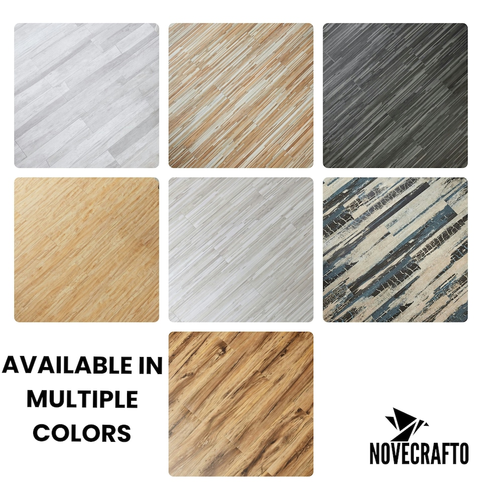 image 1 of Self Adhesive Floor Planks | 36x5.98in (91.4x15.2cm) Each | Peel & Stick Vinyl Flooring | Slatewood Flow Effect | Waterproof Tiles for Home DIY Floors Brown | 1.39 sqm