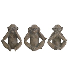 Naturecraft Cheeky Monkeys Set Of 3 Grey