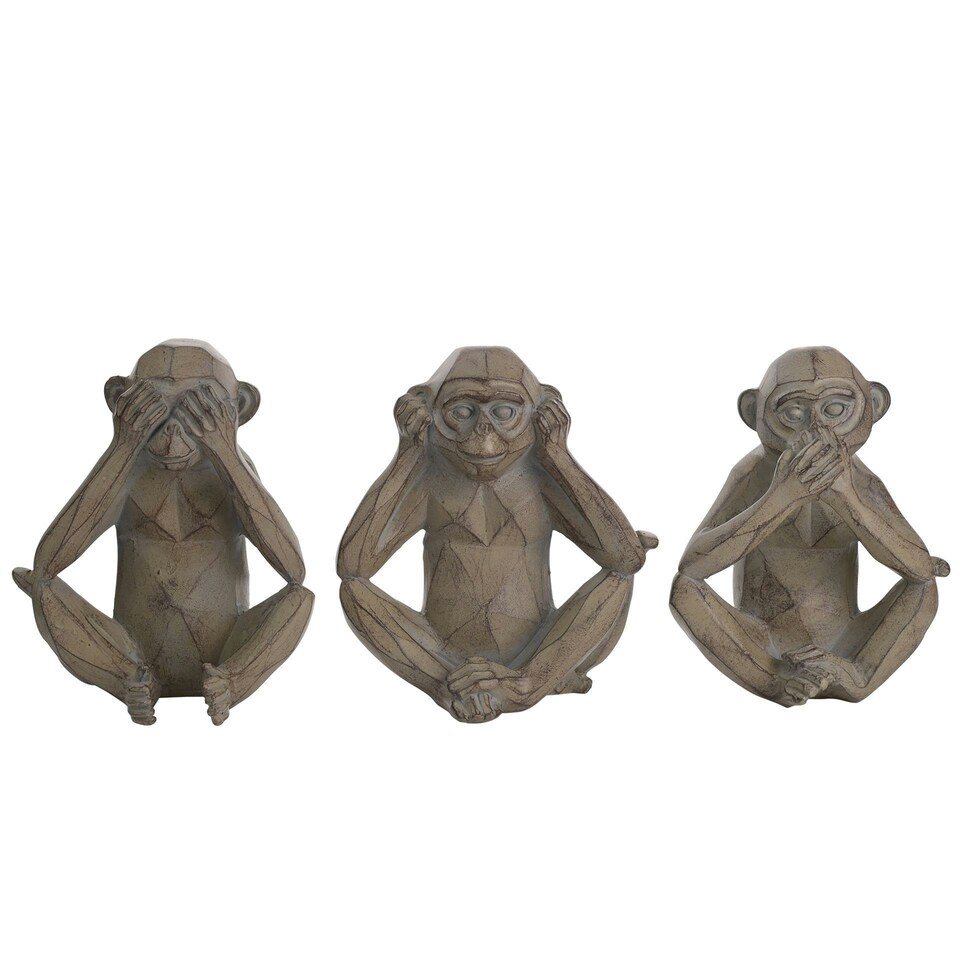 image 1 of Naturecraft Cheeky Monkeys Set Of 3 Grey
