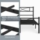 image 6 of Yaheetech 4ft6 Metal Platform Bed Frame with Headboard Black