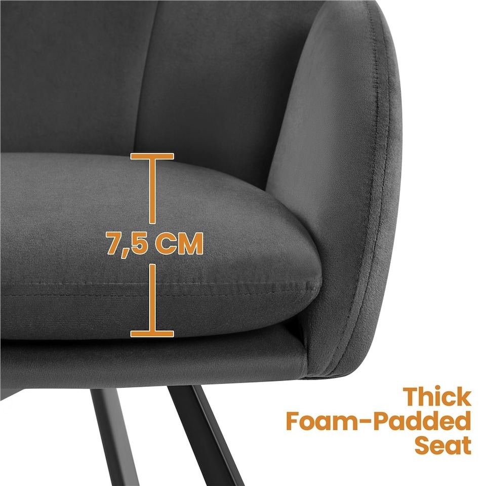 image 1 of Yaheetech Flower-shaped Velvet Accent Armchair