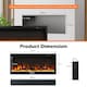 image 2 of COSTWAY Wall-Mounted Recessed Freestanding Fireplace Black