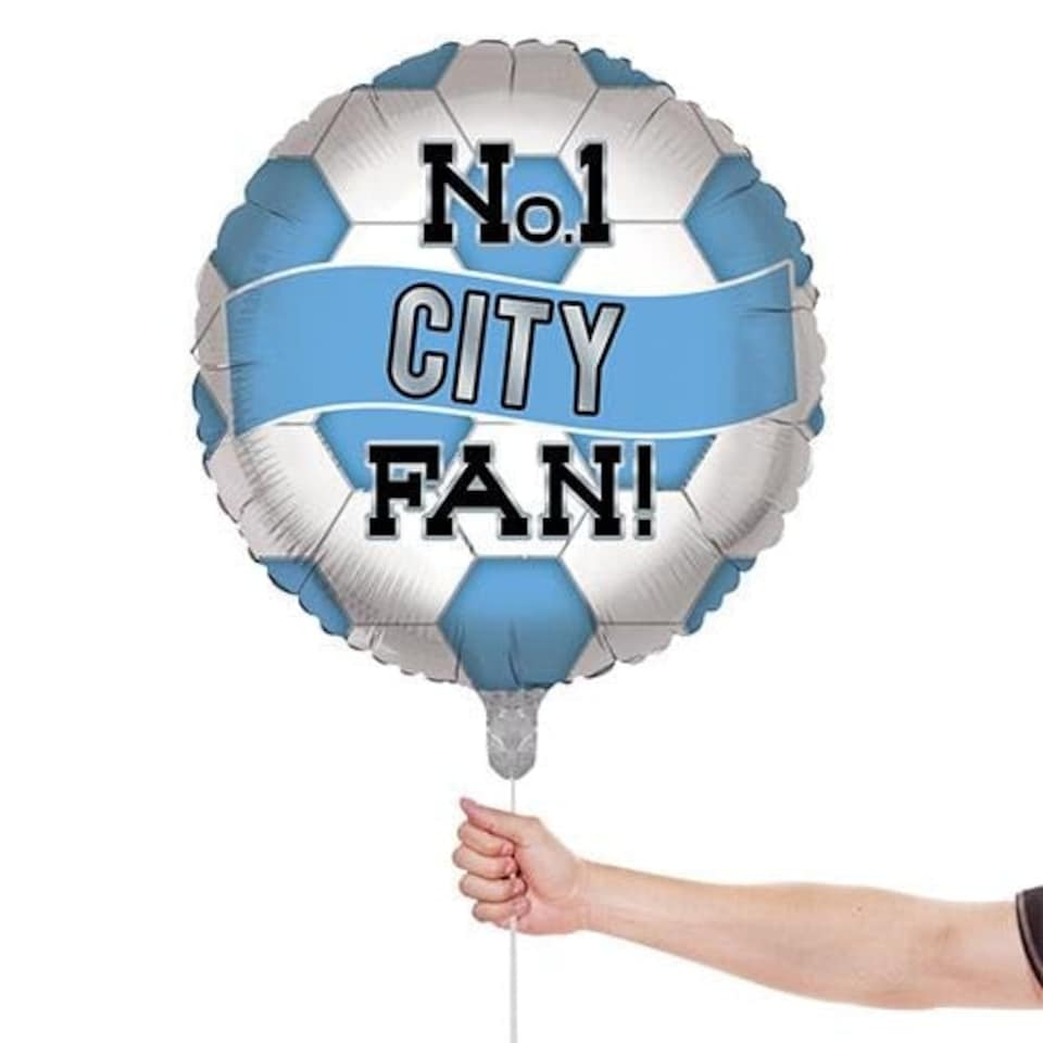 image 1 of No. 1 City Fan Football Round Foil Helium Balloon 46cm / 18 in | Blue