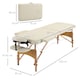 image 5 of HOMCOM Portable Massage Bed, Folding Spa Beauty Massage Table with 2 Sections, Carry Bag and Wooden Frame, Cream White