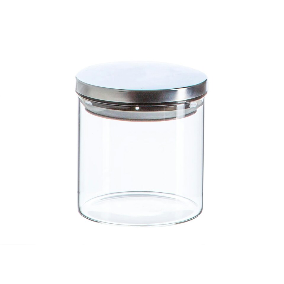 image 1 of Argon Tableware Scandi Storage Jar with Metallic Lid - 550ml - Silver