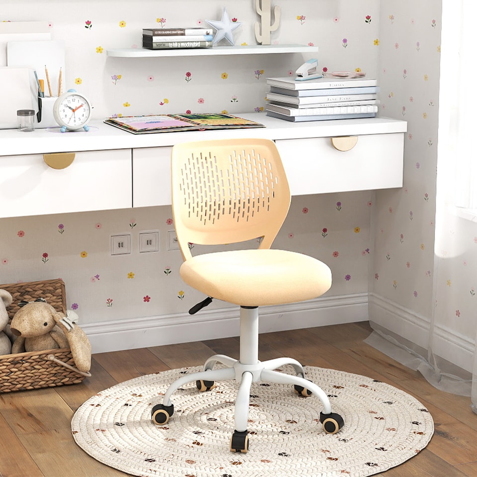 image 1 of COSTWAY Kids Desk Chair Ergonomic Adjustable Children Study Chair-Yellow