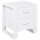 image 1 of HOMCOM Bedside Table with 2 Drawers, Nightstand with Handles and Elevated Base, Side Table for Bedroom, Living Room, White