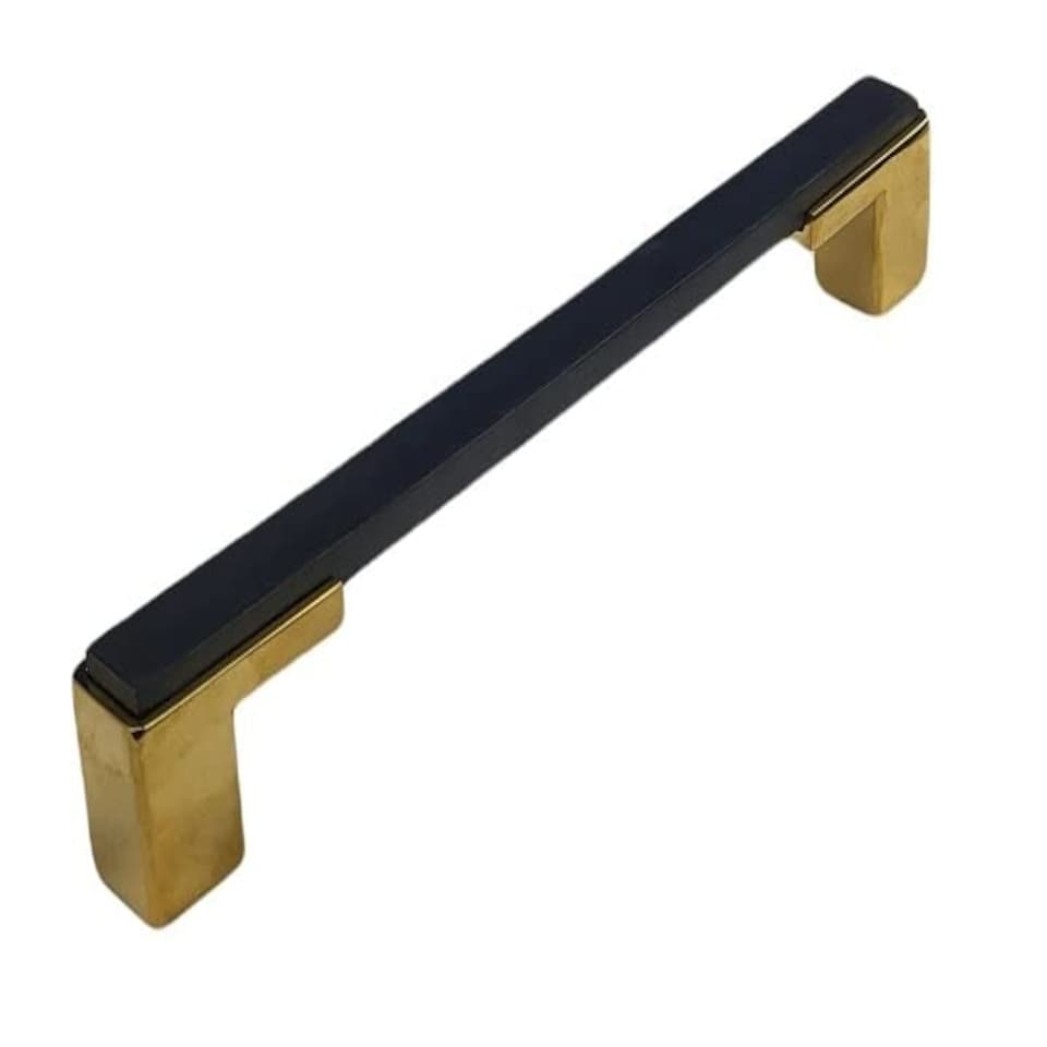 image 1 of Golden Grace Gamma Unique Design Premium Cabinet Cupboard Pull Handles in Black & Gold Finish - 224mm Black