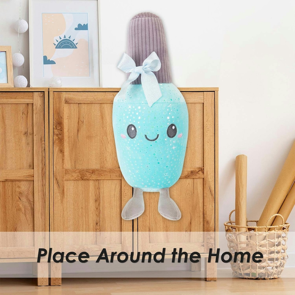 image 1 of Nail Polish Soft Toy Cute Plushie Huggable Cuddly Stuffed Toy 25cm Blue