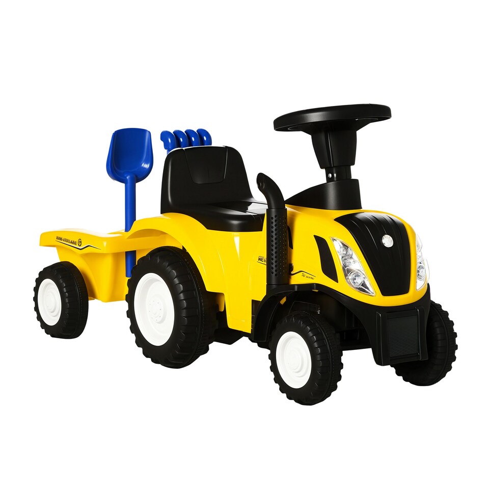 image 1 of HOMCOM Ride On Tractor Toddler Walker Foot To Floor Slider 12-36 Months Yellow