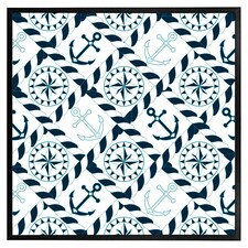 Blue nautical elements (Picture Frame) Black | L