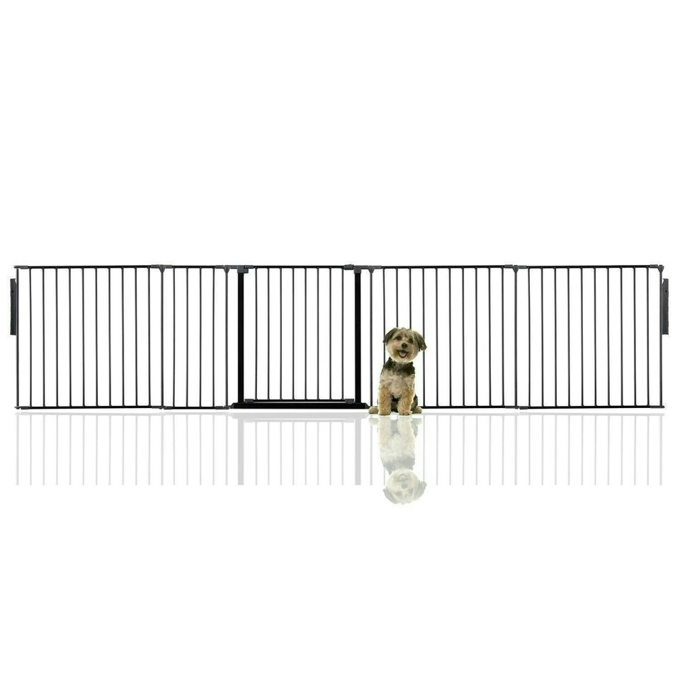 image 1 of Bettacare Premium Multi Panel Flexible Pet Barrier, up to 344cm Wide, Black, 70cm High, Dog Barrier for Pets Dogs and Puppy, Easy Installation Black