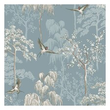 World of Wallpaper Japanese Garden Wallpaper - Slate Blue - 10m x 53cm | Blue