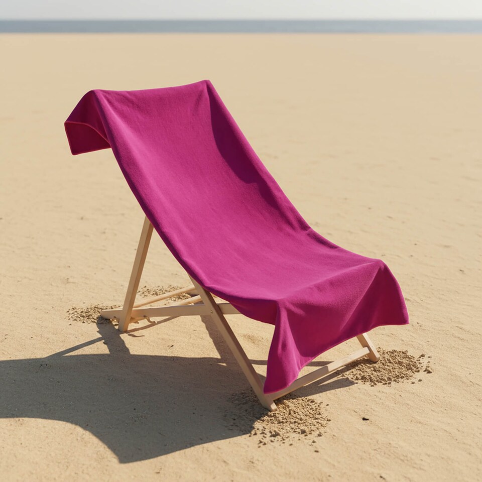 image 1 of OHS Plain Microfibre Quick Dry Beach Towel Bathroom | Purple | Magenta | One size